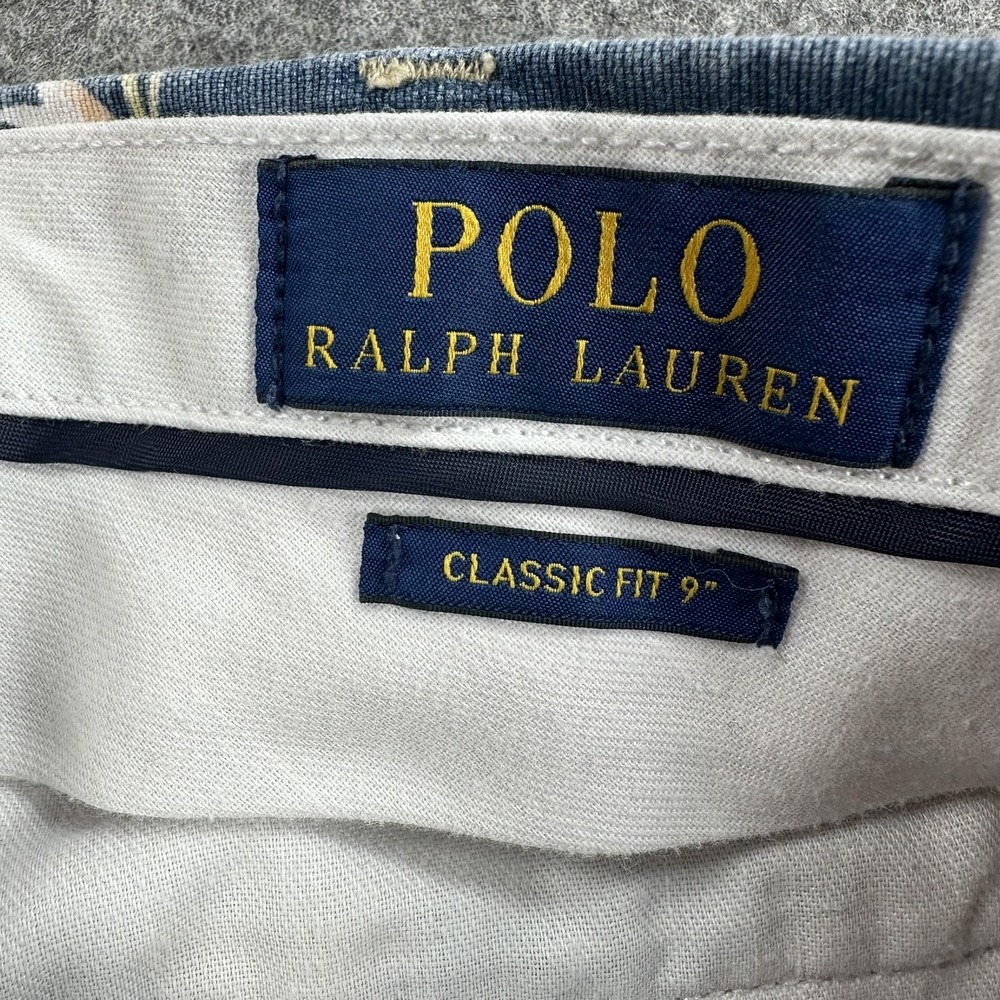 Polo Ralph Lauren Shorts Mens 34 Blue Floral Linen Chino 9 In Inseam Hawaiian - Picture 10 of 12